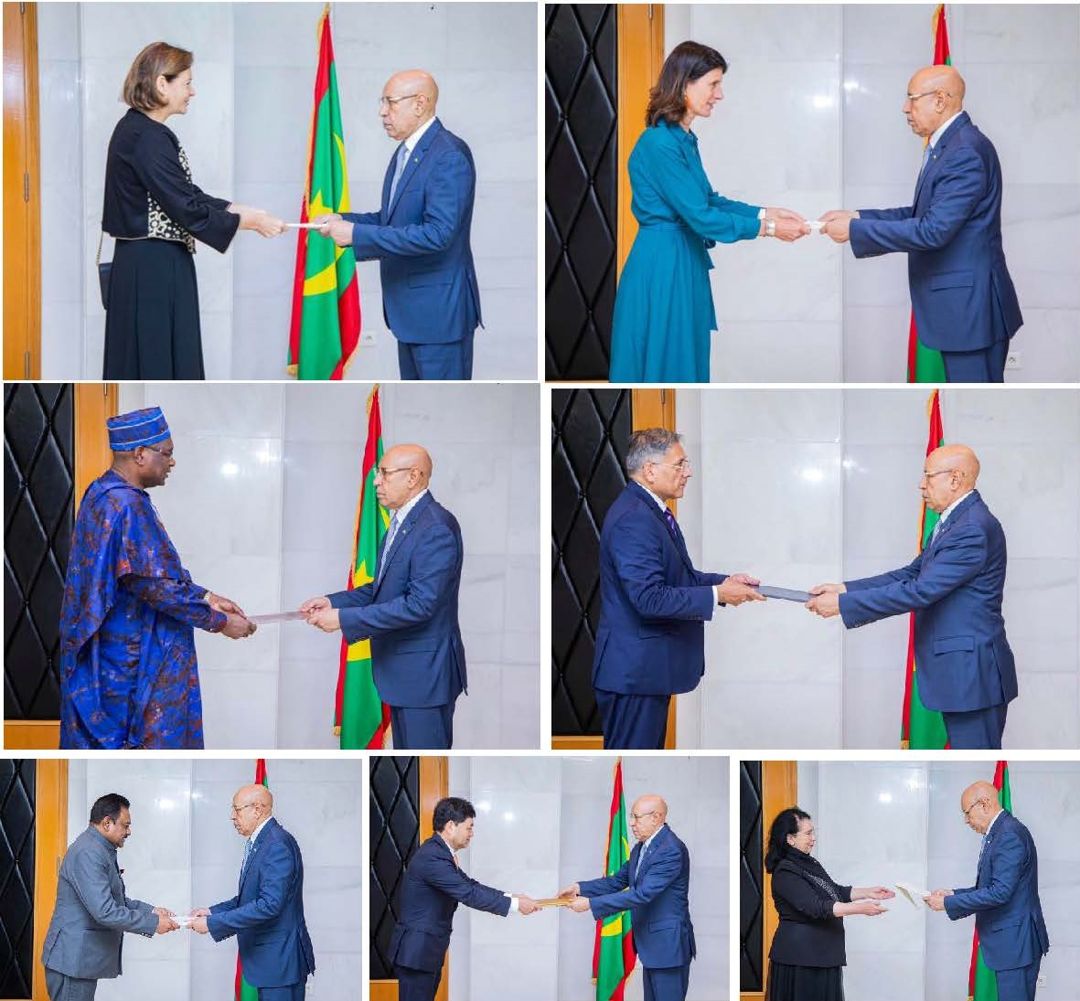 هؤلاء السفراء هم من تسلم اليوم الرئيس غزواني أوراق&nbsp;(…)