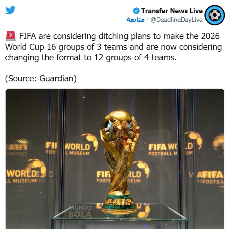 هكذا ستوزع فيفا مقاعد مونديال 2026: نظام جديد و48 منتخبا (…)