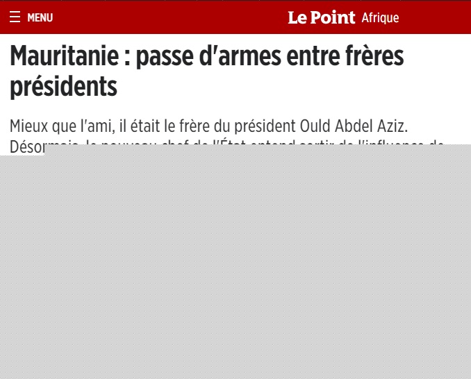 صحيفة Le Point  Afrique الفرنسية: الرئيس السابق عزيز&nbsp;(…)