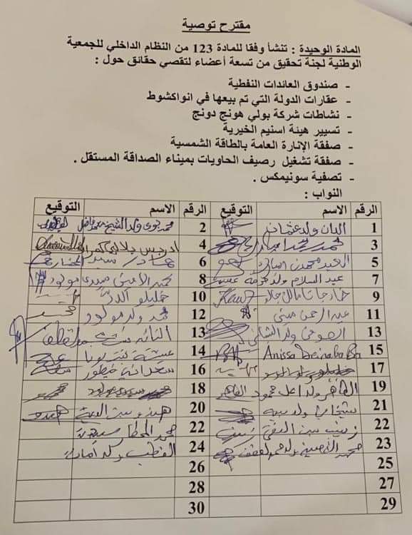 لأول مرة في موريتانيا: البرلمان يتبى التحقيق في فساد&nbsp;(…)