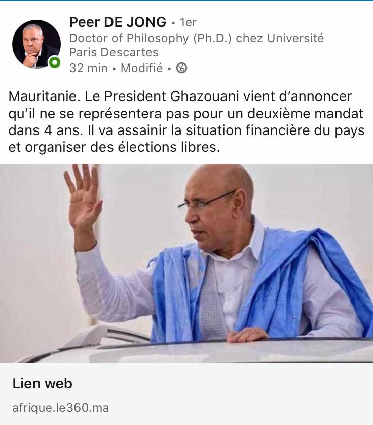 أنباء كاذبة عن نية ولد الغزواني عدم الترشح لمأمورية ثانية