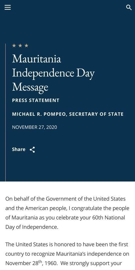 نص رسالة التهنئة التي بعثها وزير الخارجية الأمريكي لوزير&nbsp;(…)