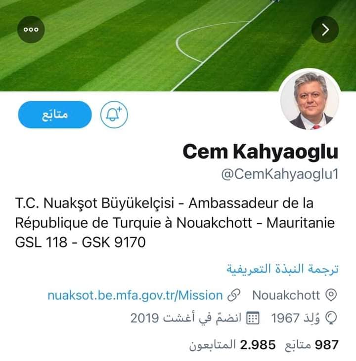 السفير التركي في موريتانيا: تركيا منحت بالفعل تأشيرة&nbsp;(…)