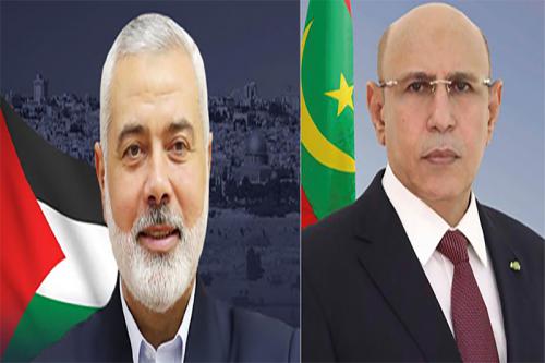 تفاصيل الاتصال الهاتفي بين الرئيس ولد الغزواني وإسماعيل هنية