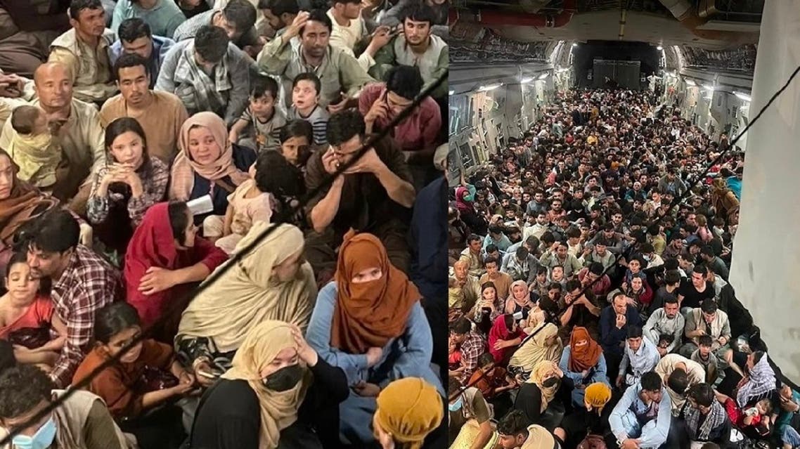 شاهد طائرة ضاقت كعلبة سردين بنقل 640 أفغانياً دفعة&nbsp;(…)