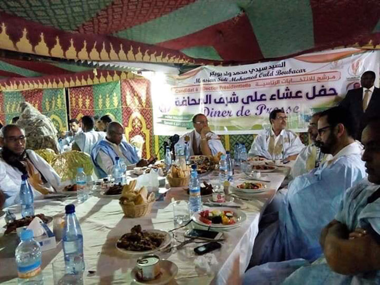 المرشح ولد بوبكر في حفل عشاء أقامه للإعلاميين والمدونين:&nbsp;(…)