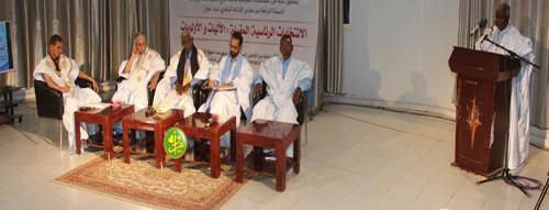 ممثل المرشح ولد ببكر اجيه ولد اكليب في مداخلته بندوة&nbsp;(…)