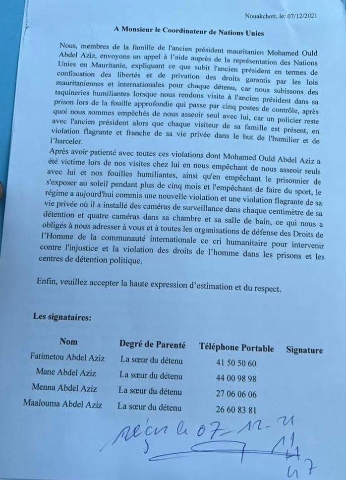 شقيقات الرئيس السابق يرسلن برسائل تظلم إلى هيئات&nbsp;(…)