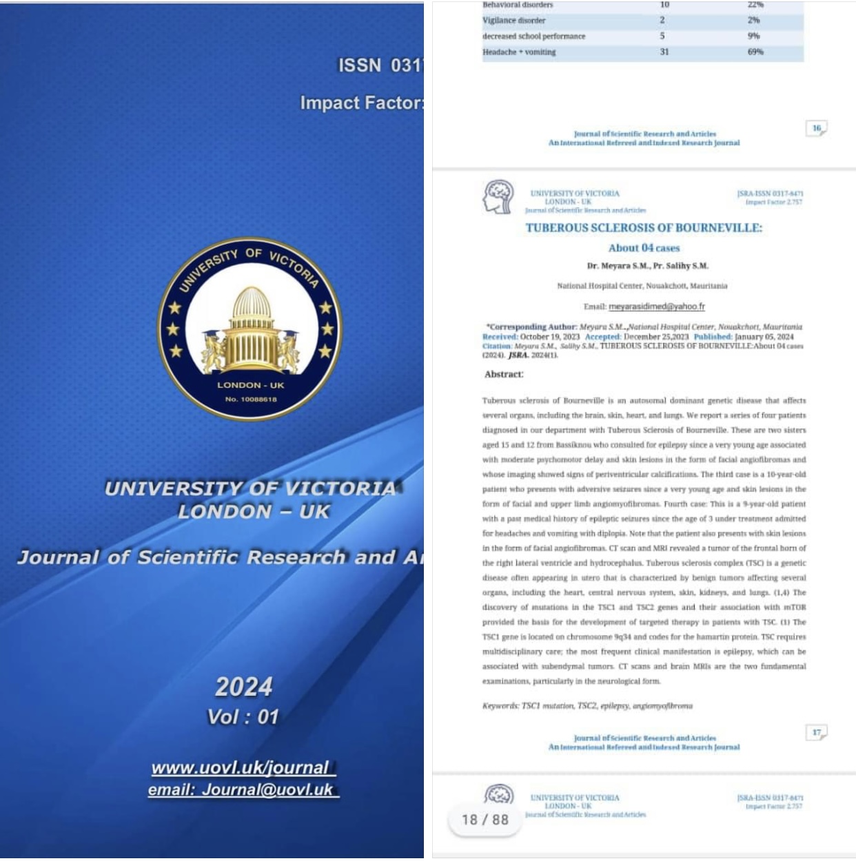 مجلة فيكتوريا لندن العالمية تحتفي بمقال علمي للبروفسور (…)