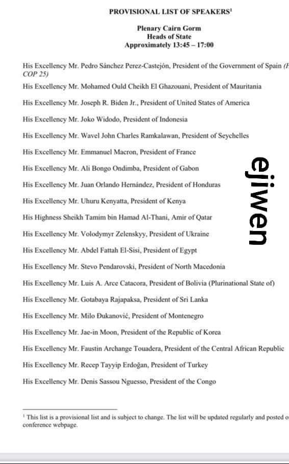 وثيقة تثبت أن الرئيس ولد الغزواني ثاني المتحدثين في قمة&nbsp;(…)